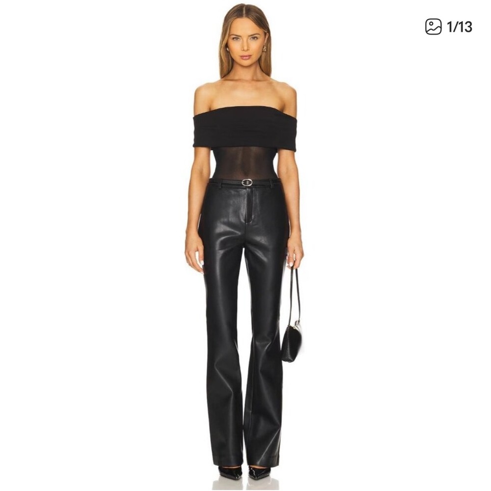 SER.O.YA Ronja Faux Leather Trouser Black Womens Size 2